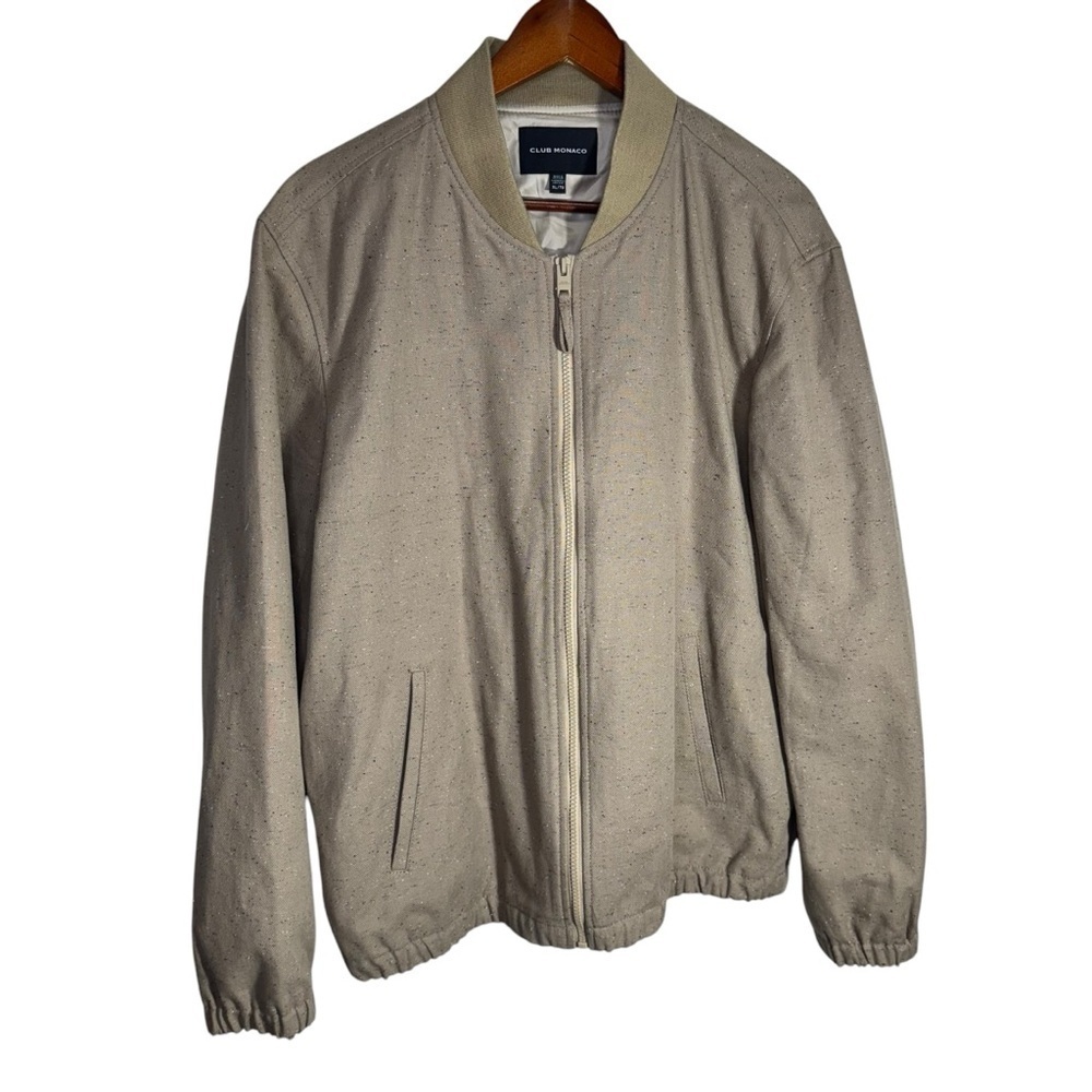 Club Monaco Men's Tan Cotton Bomber Jacket Size XL